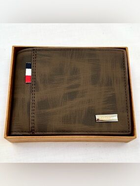 New DIALIX Vegan Leather Wallet Bi-Fold Men’s Brown NIB Mexico
